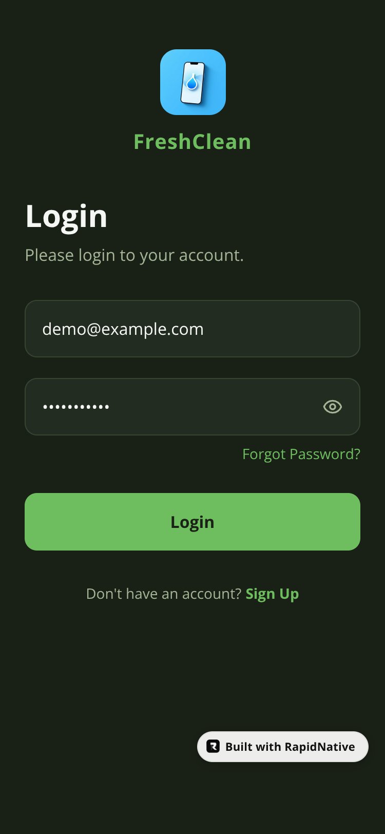 FreshClean screen 1