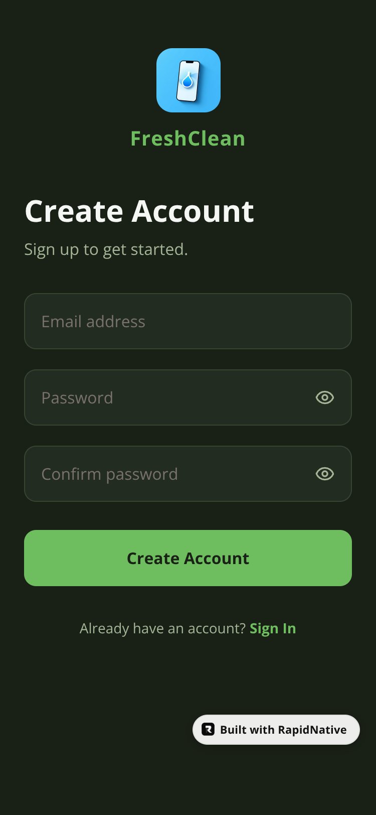 FreshClean screen 2