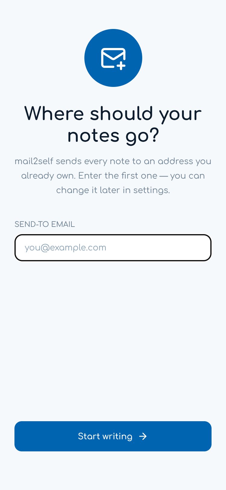 mail2self screen 4