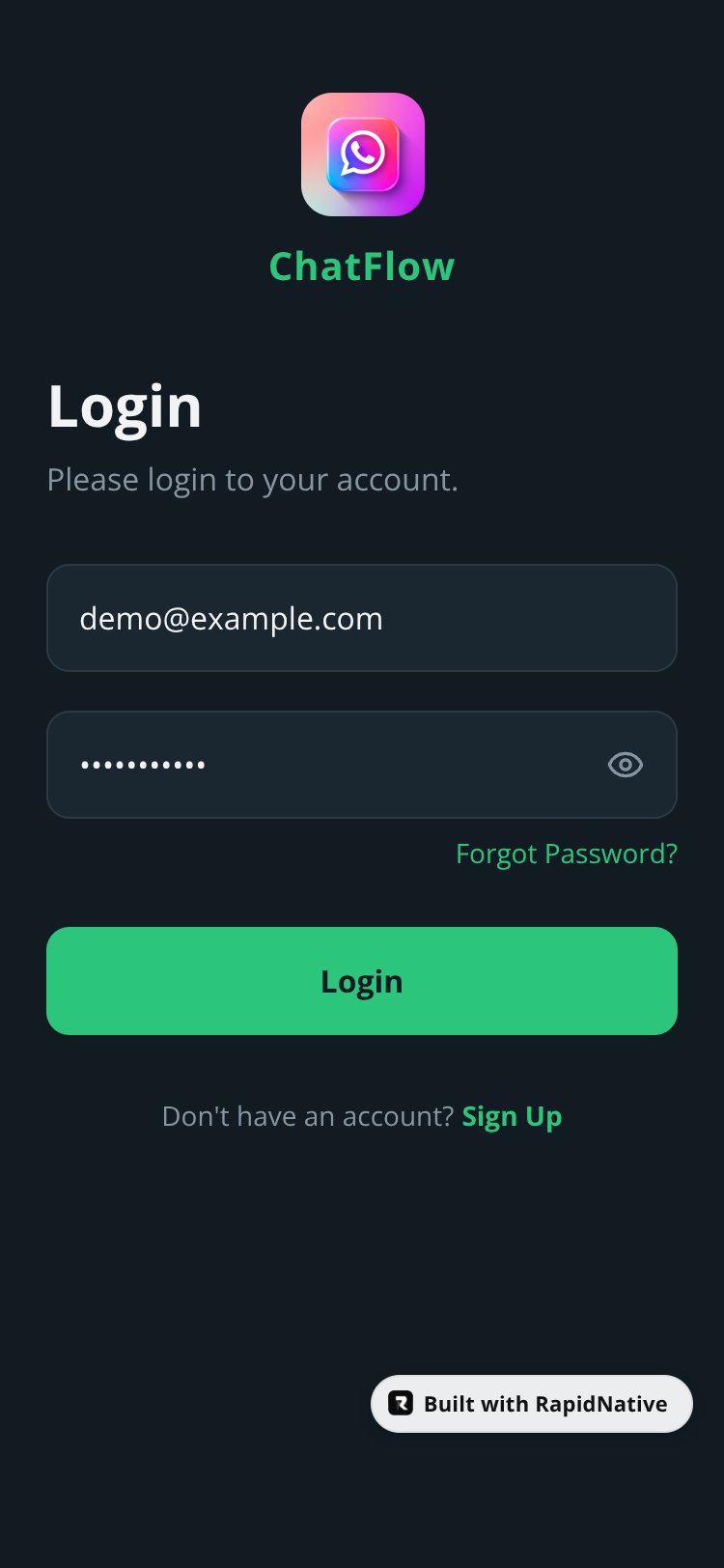 ChatFlow screen 1