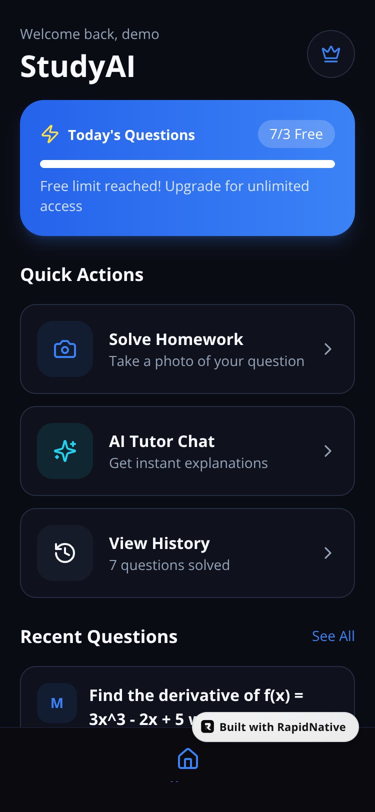 StudyAI screen 1