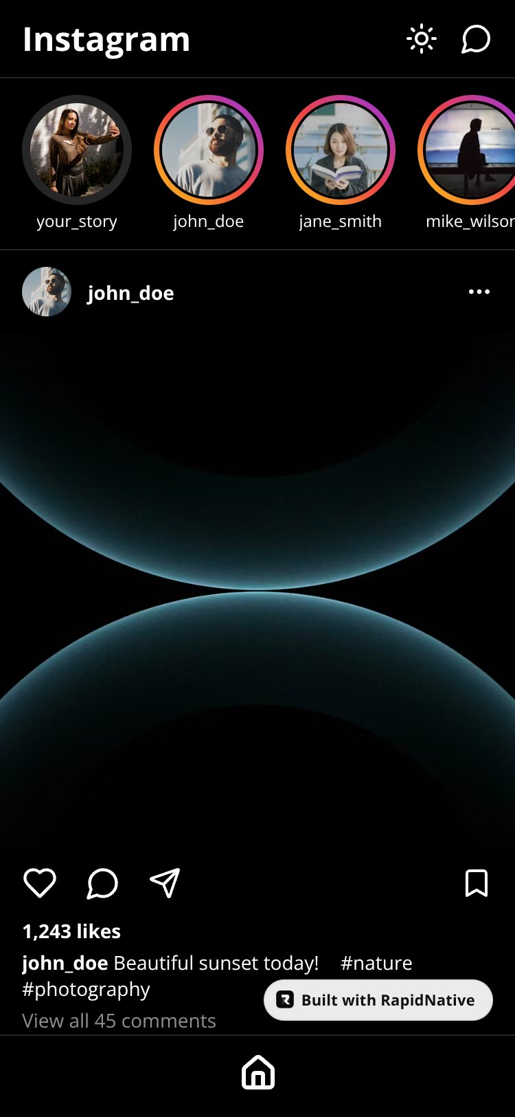 InstaClone screen 1