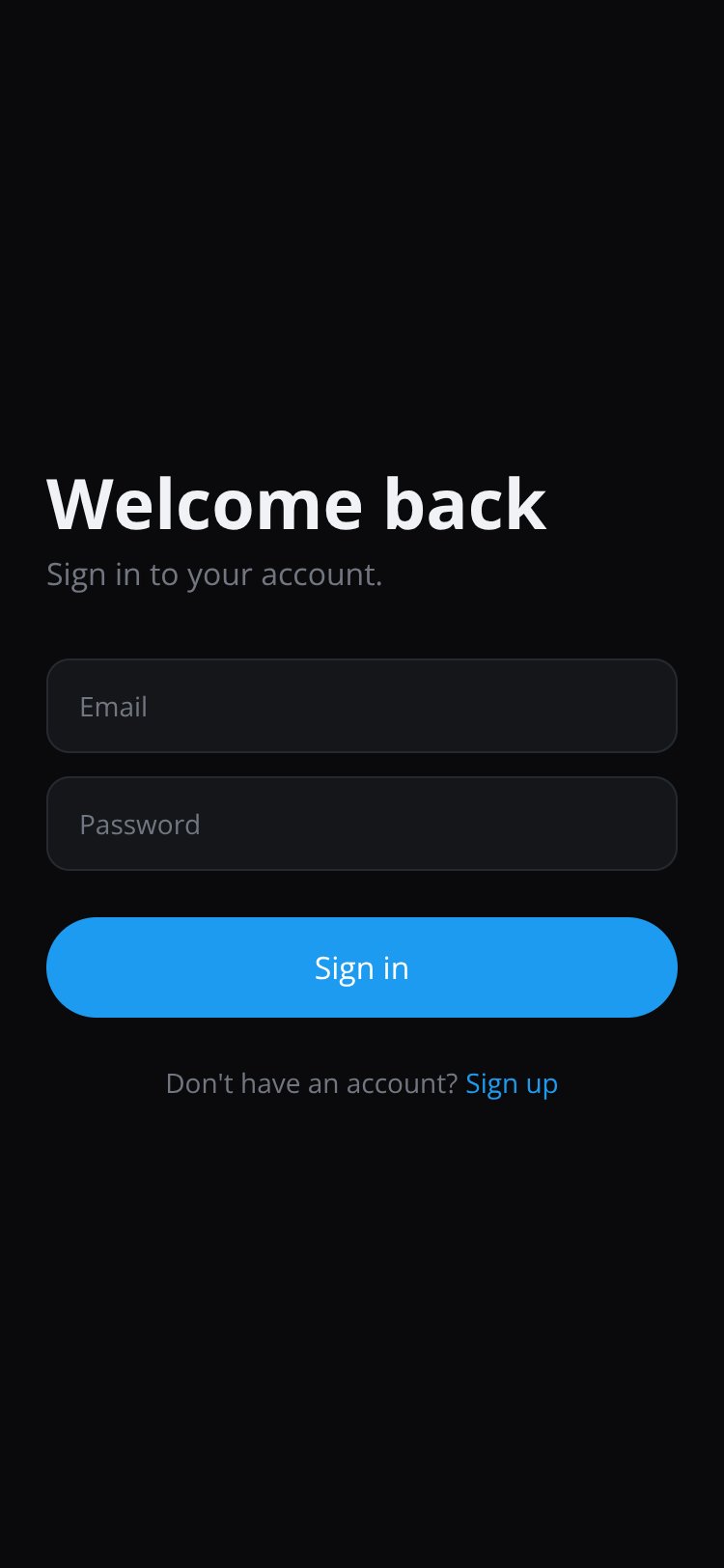 RapidNative App screen 1