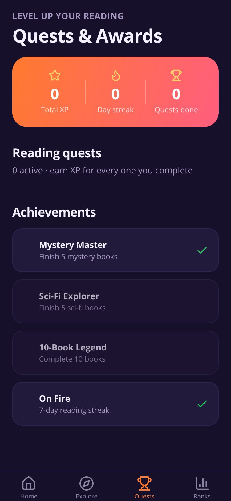 BookQuest screen 4