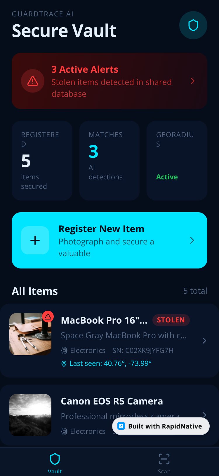 GuardTrace AI screen 2