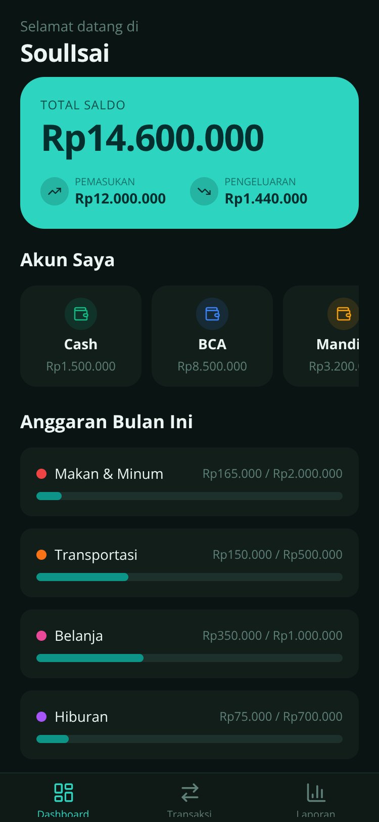 FinTrack screen 1
