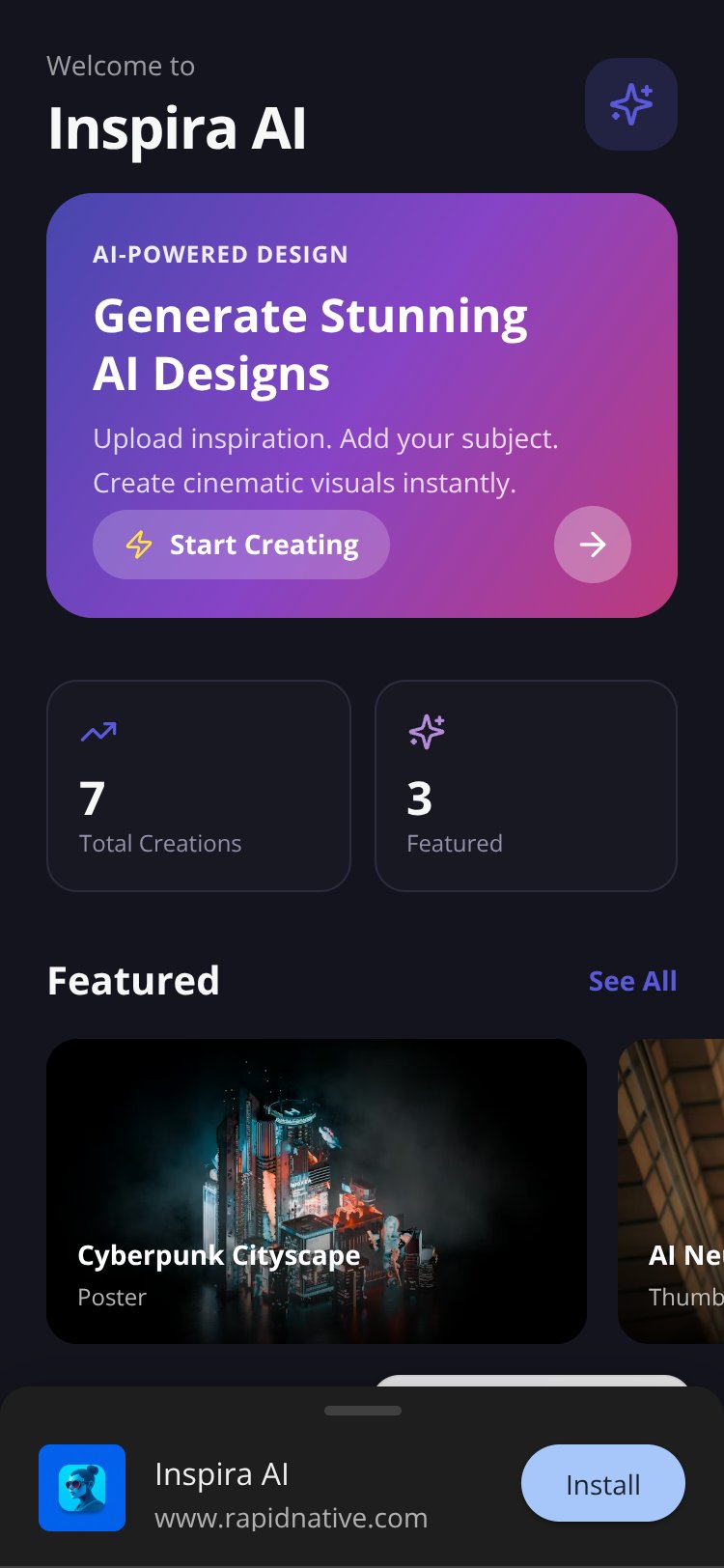 Inspira AI screen 1