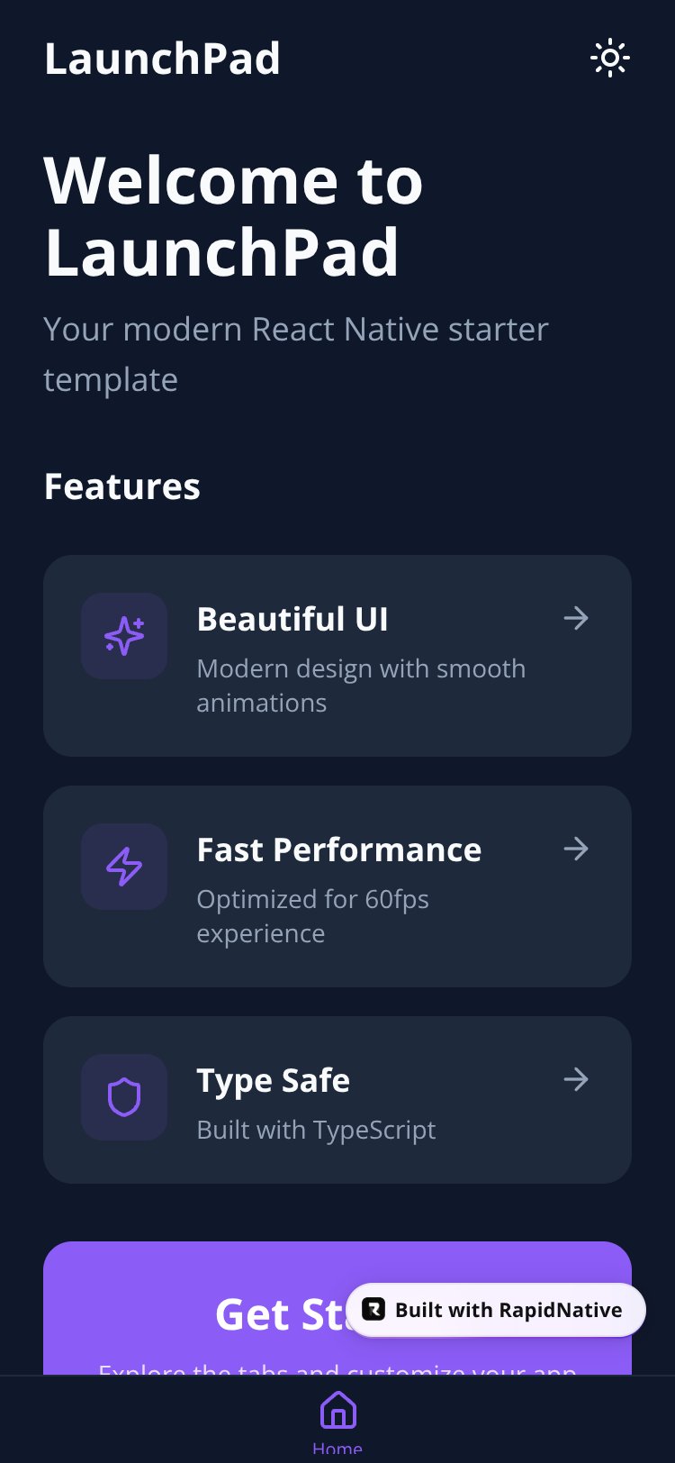 LaunchPad screen 1