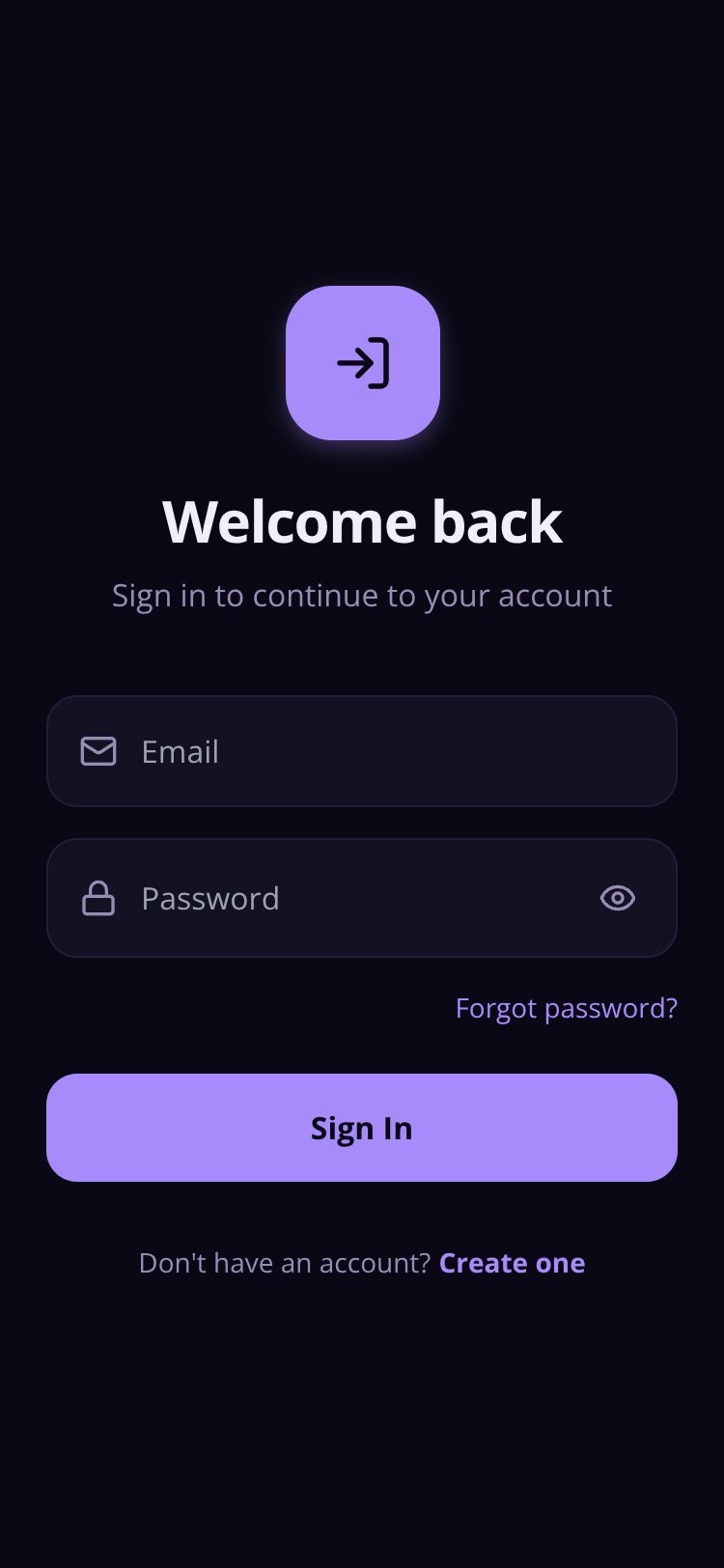 AuthApp screen 1