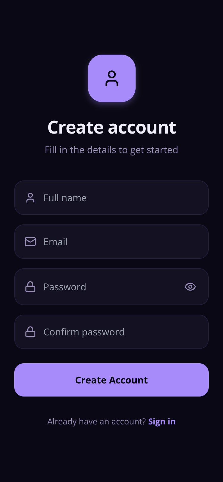 AuthApp screen 2