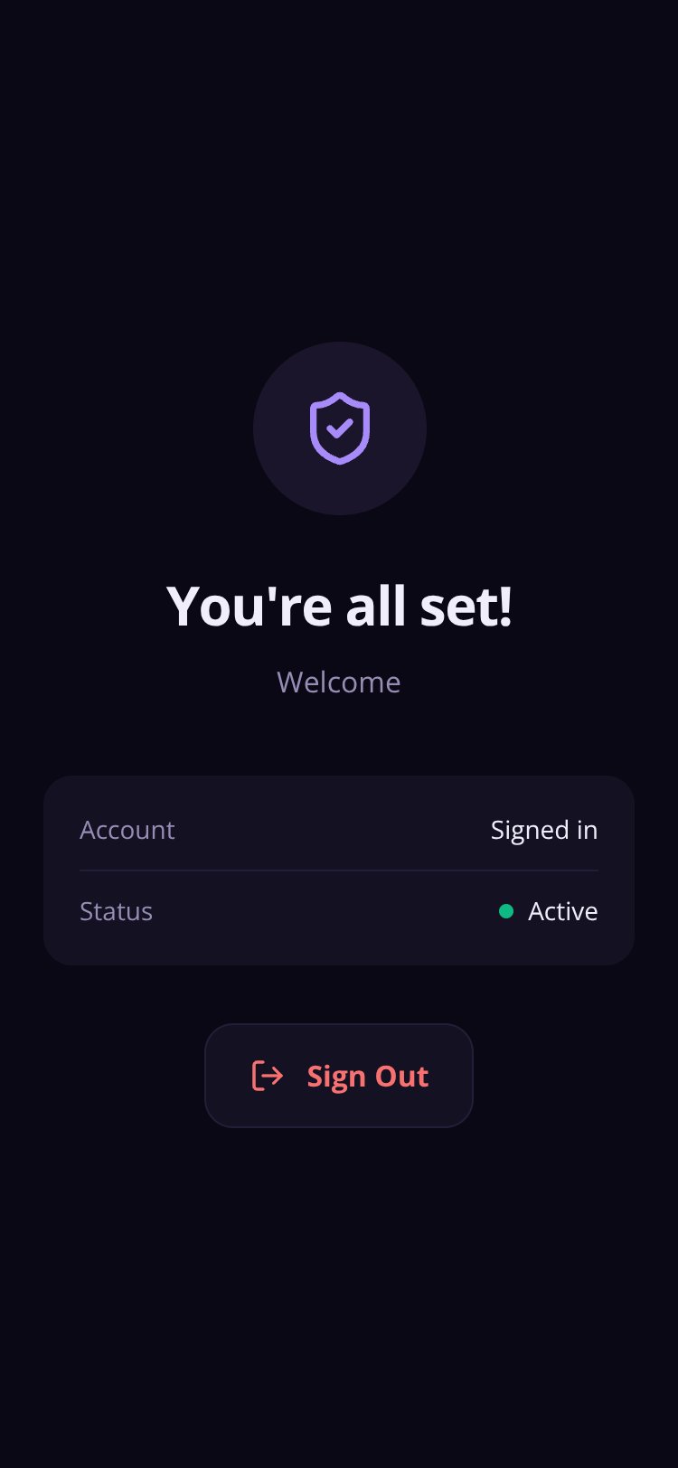 AuthApp screen 3