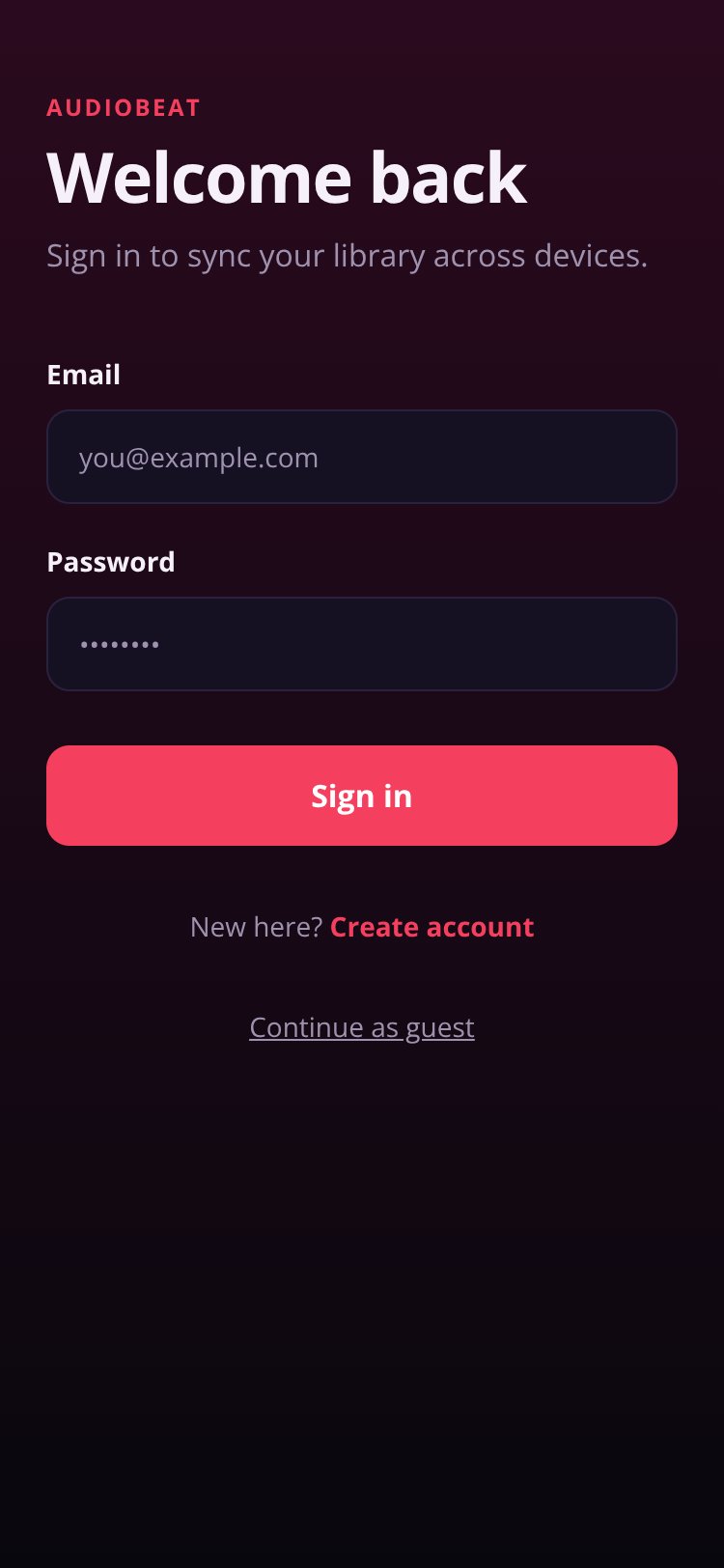 AudioBeat screen 1