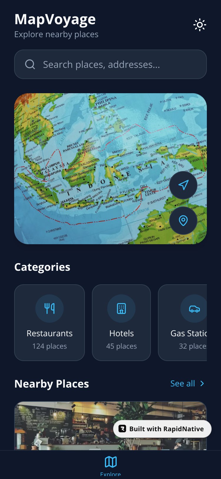 MapVoyage screen 1