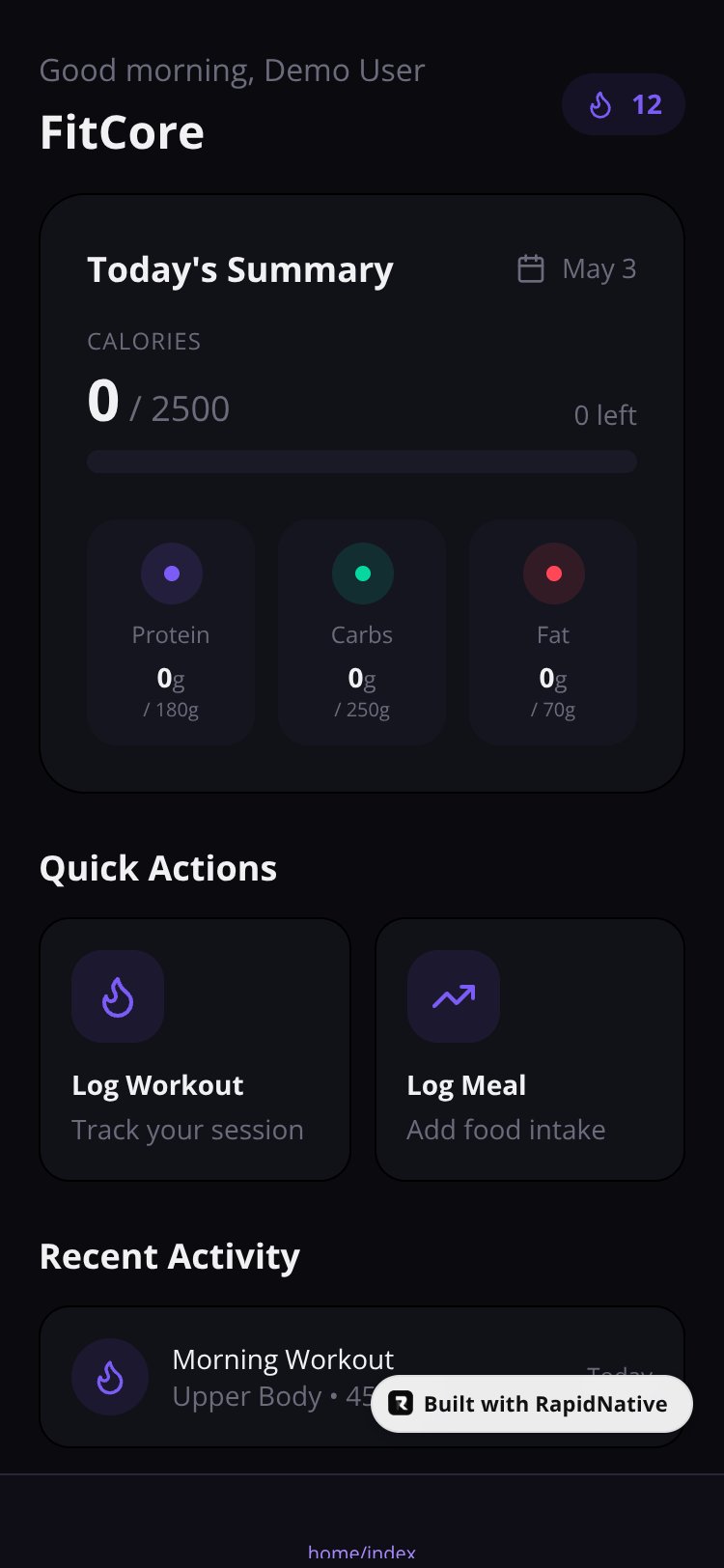 FitCore screen 3