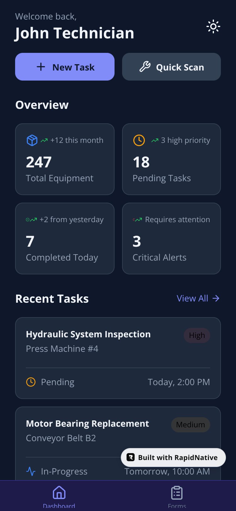 MaintTrack Pro screen 1