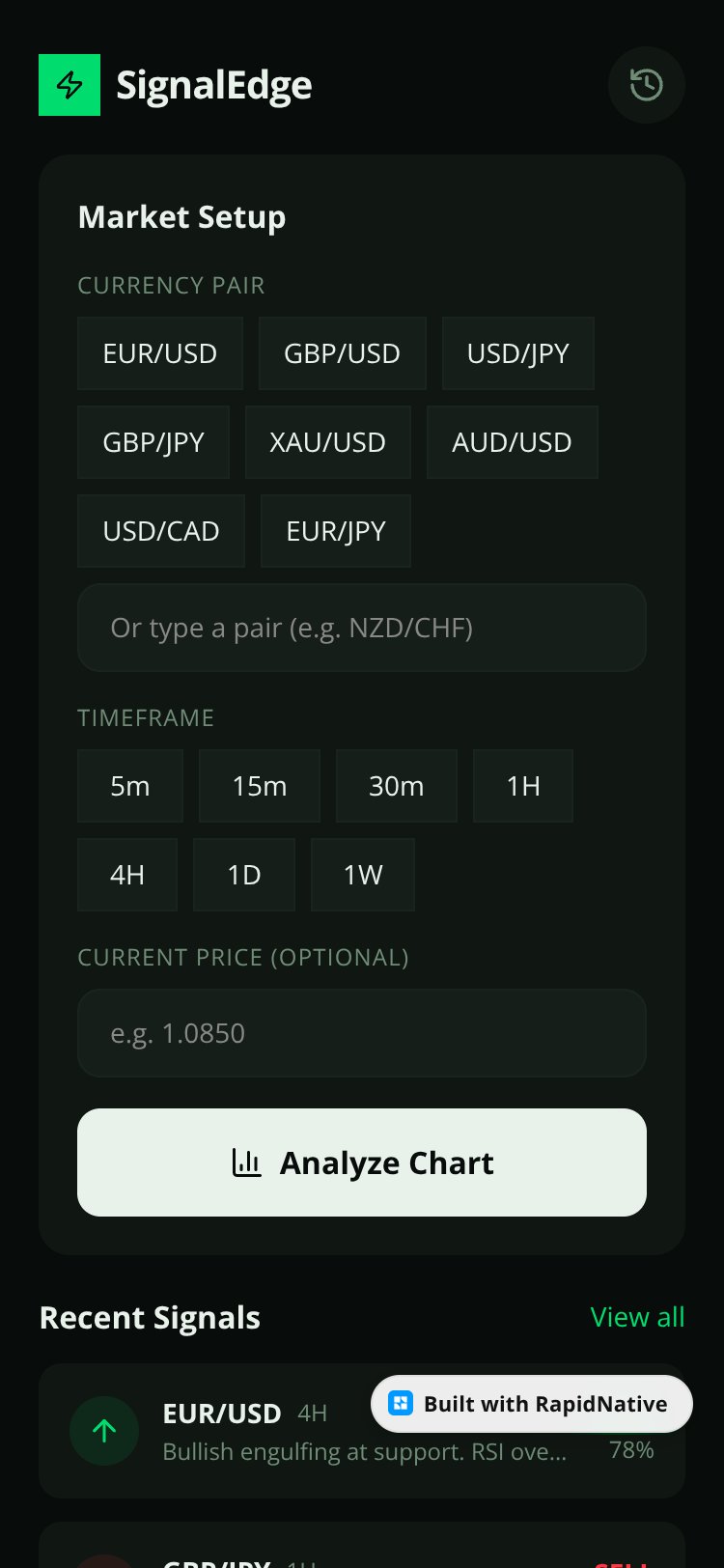 SignalEdge screen 1