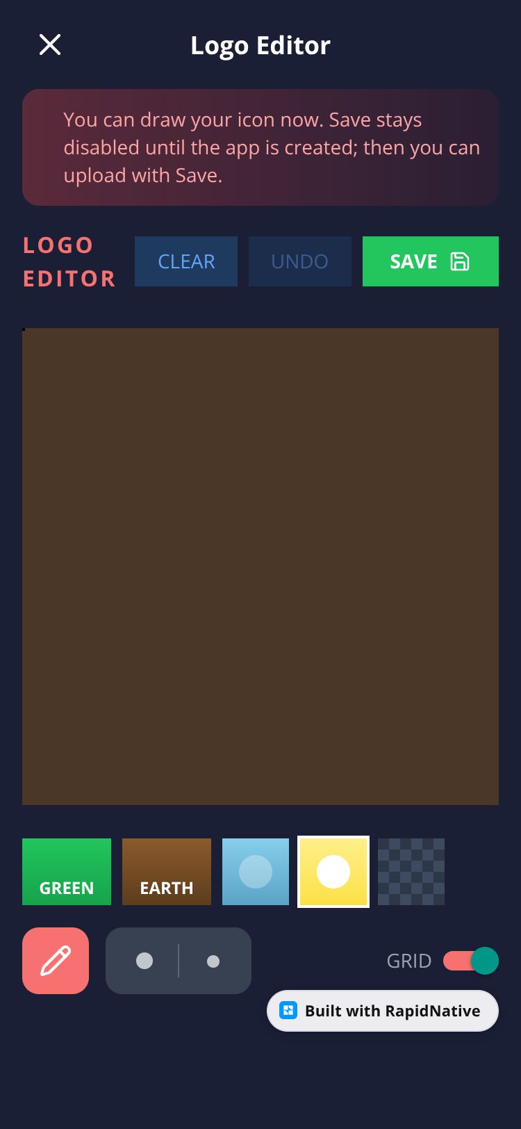 Logo Editor screen 1