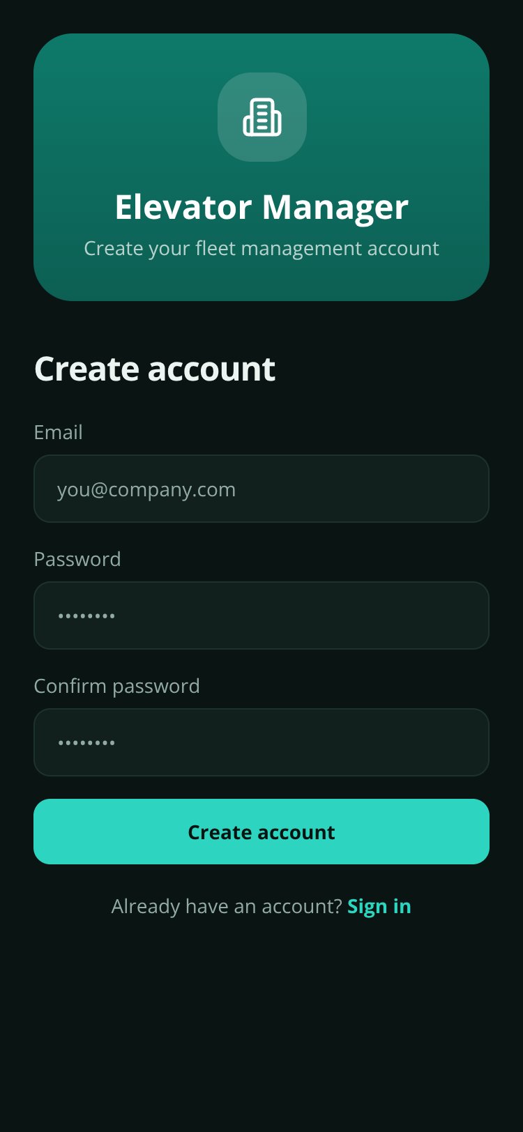 Elevator Manager screen 2