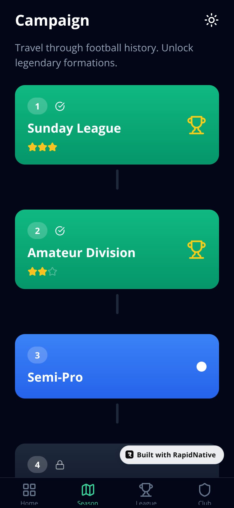GoalGuess screen 2