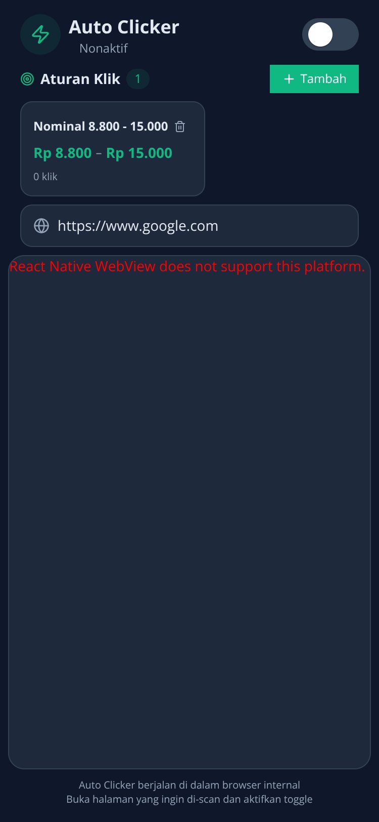 Auto Clicker screen 1