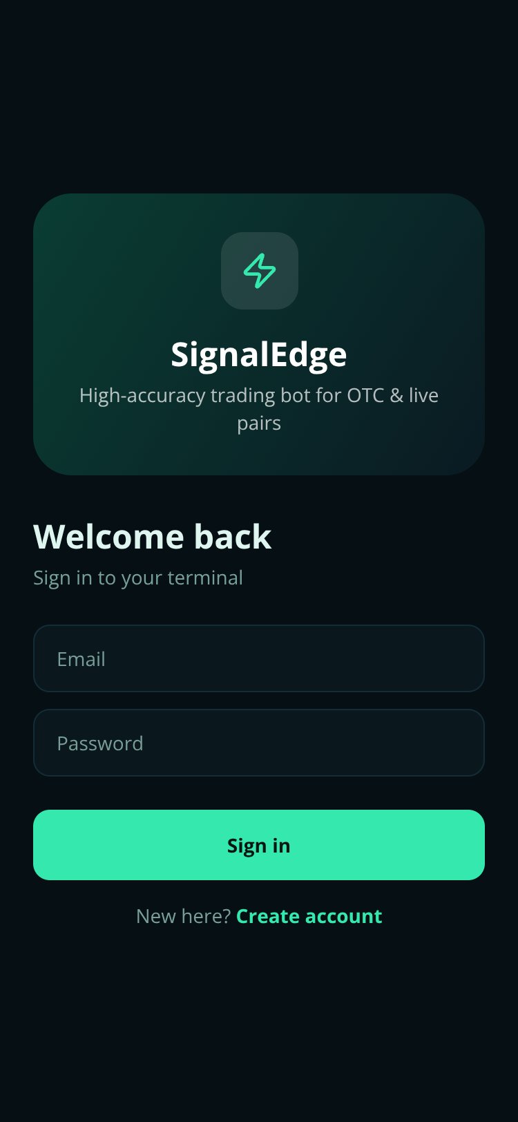 SignalEdge screen 1