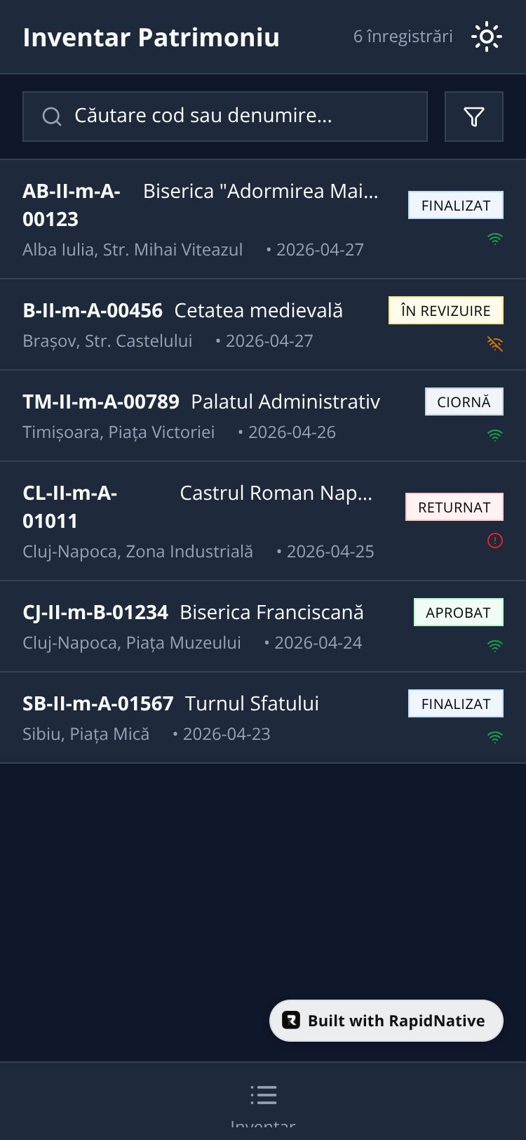 Patrimonium FieldKit screen 1
