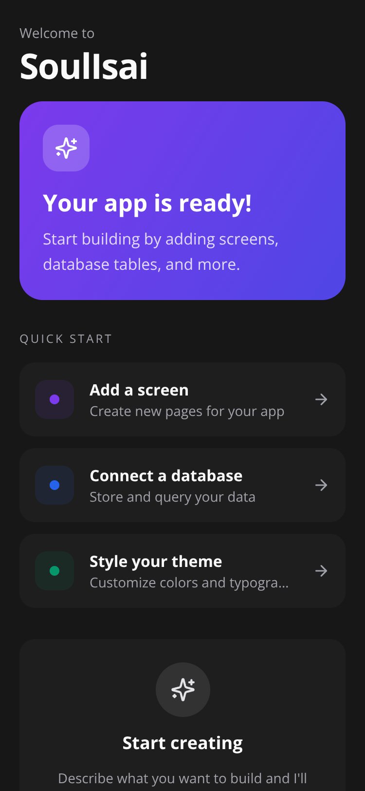 RapidNative App screen 1