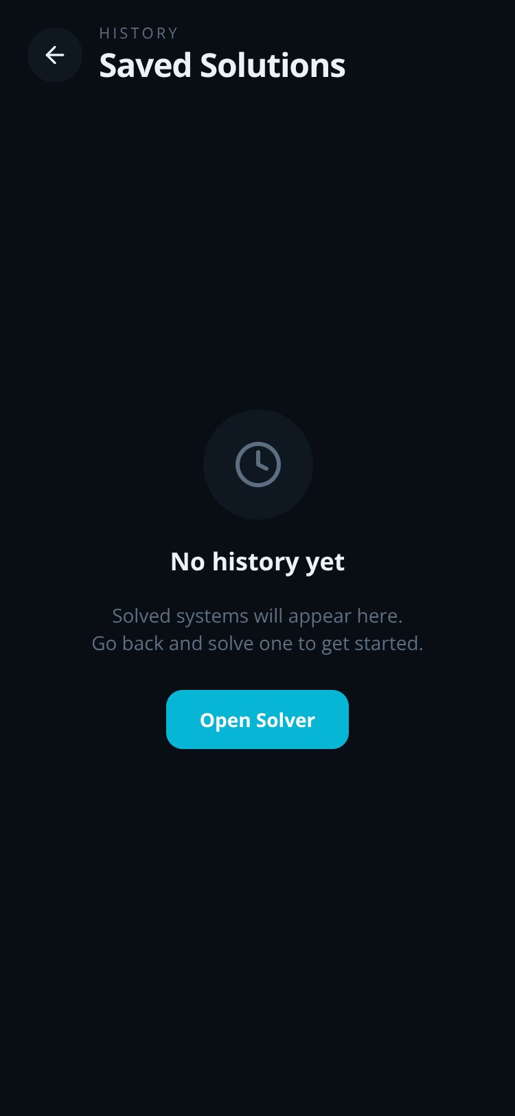 Equation Solver screen 1