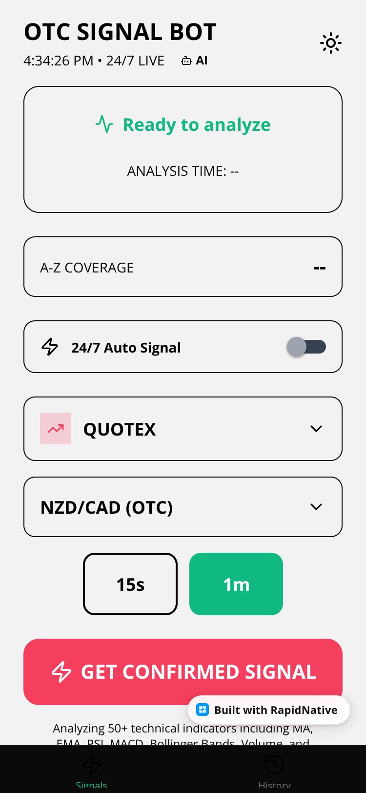Quotex OTC Signal Pro Copy screen 1
