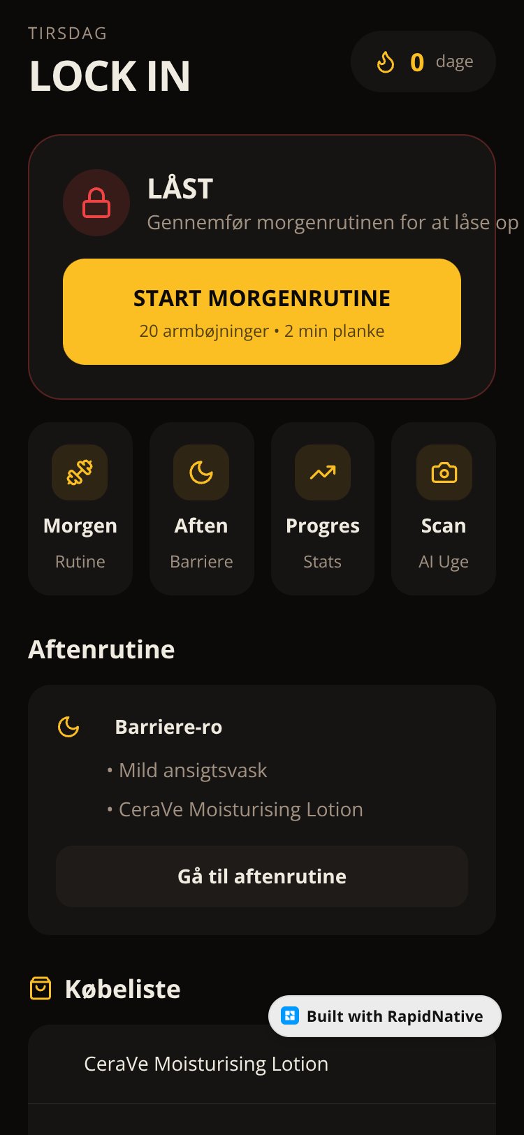 LOCK IN screen 1