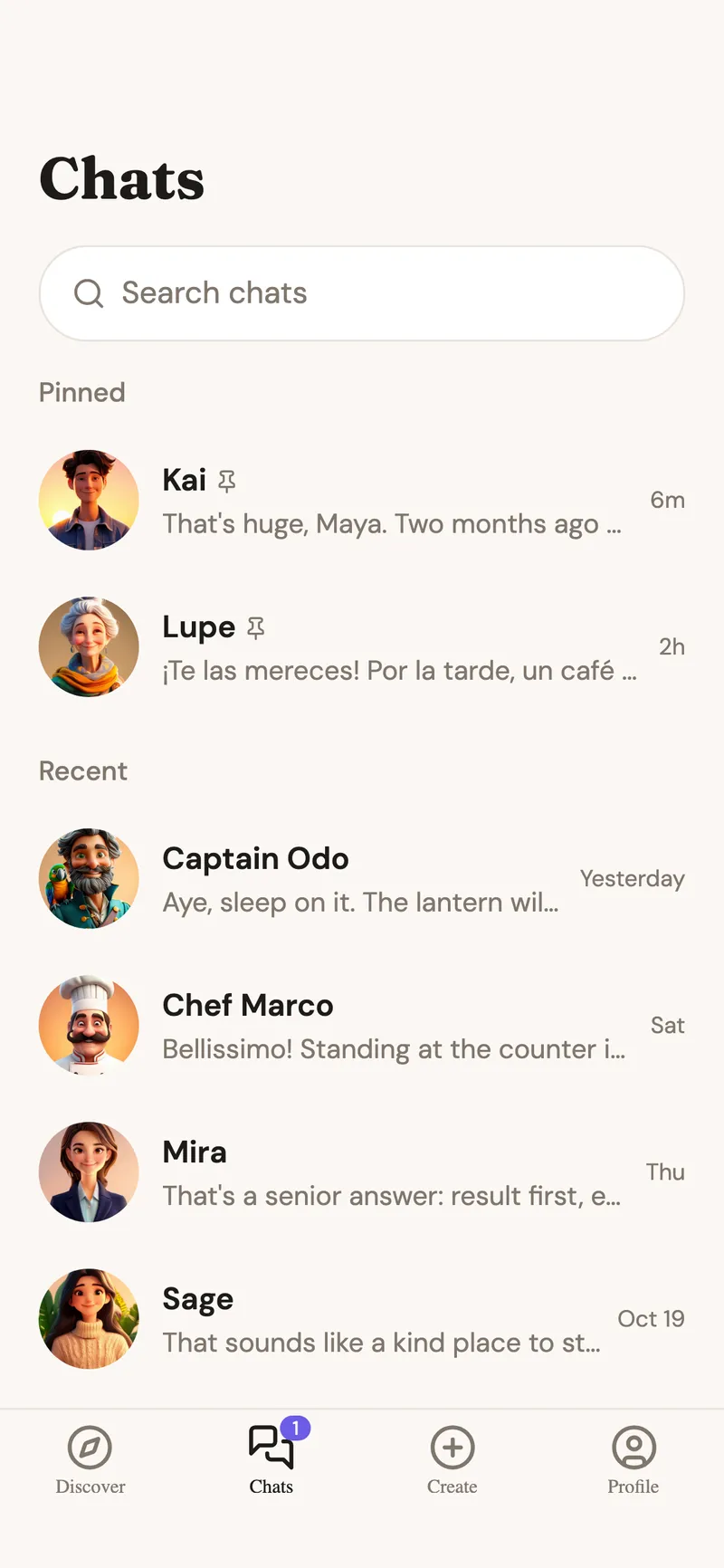 Chats inbox
