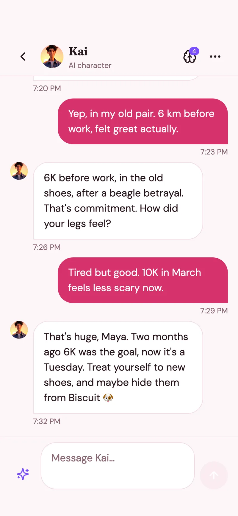 AI companion chat app in Bloom