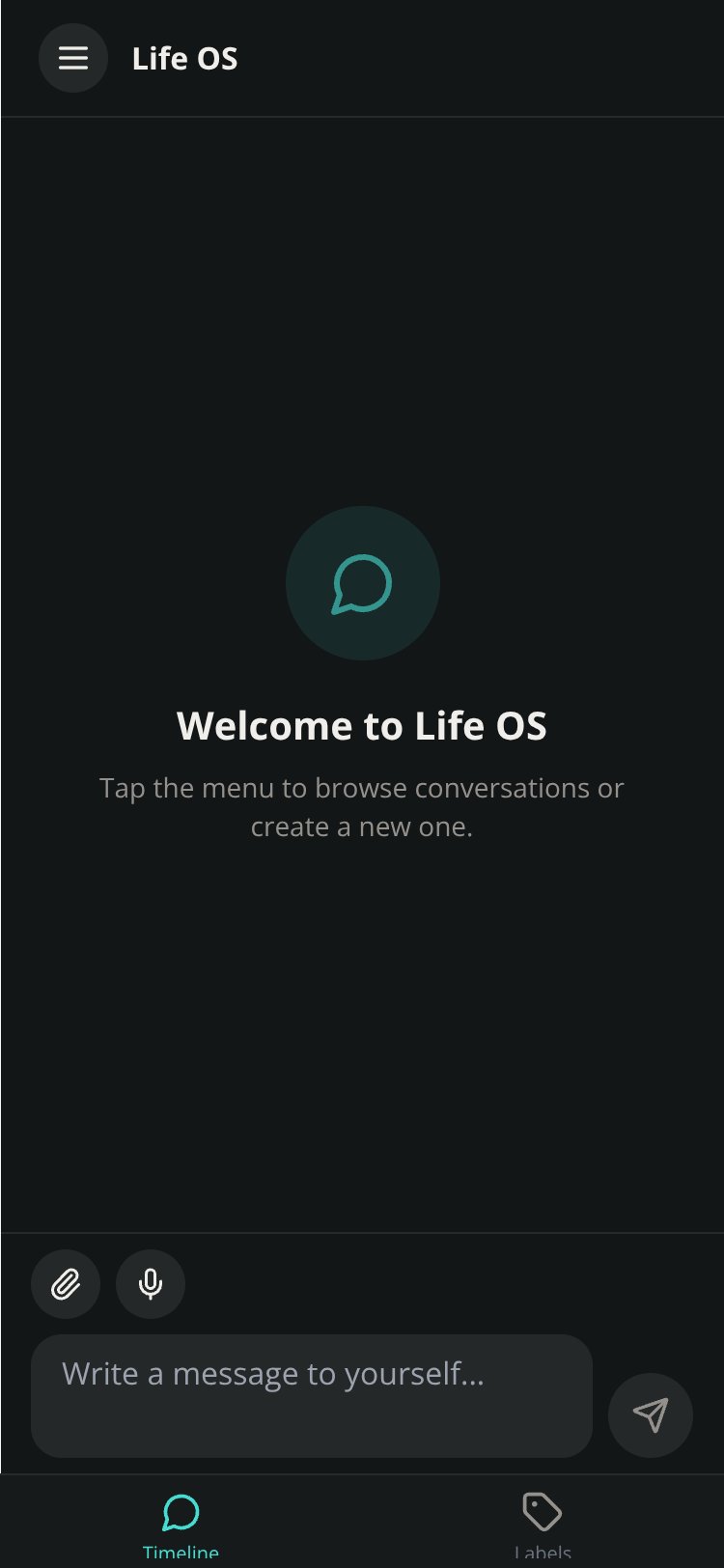 Life OS screen 1