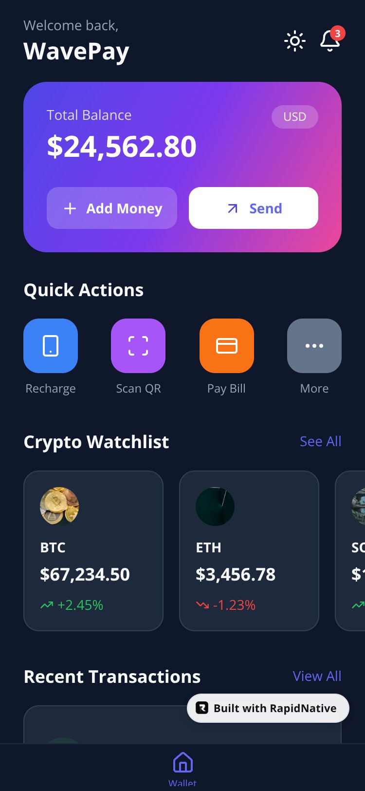 Wavepay screen 1