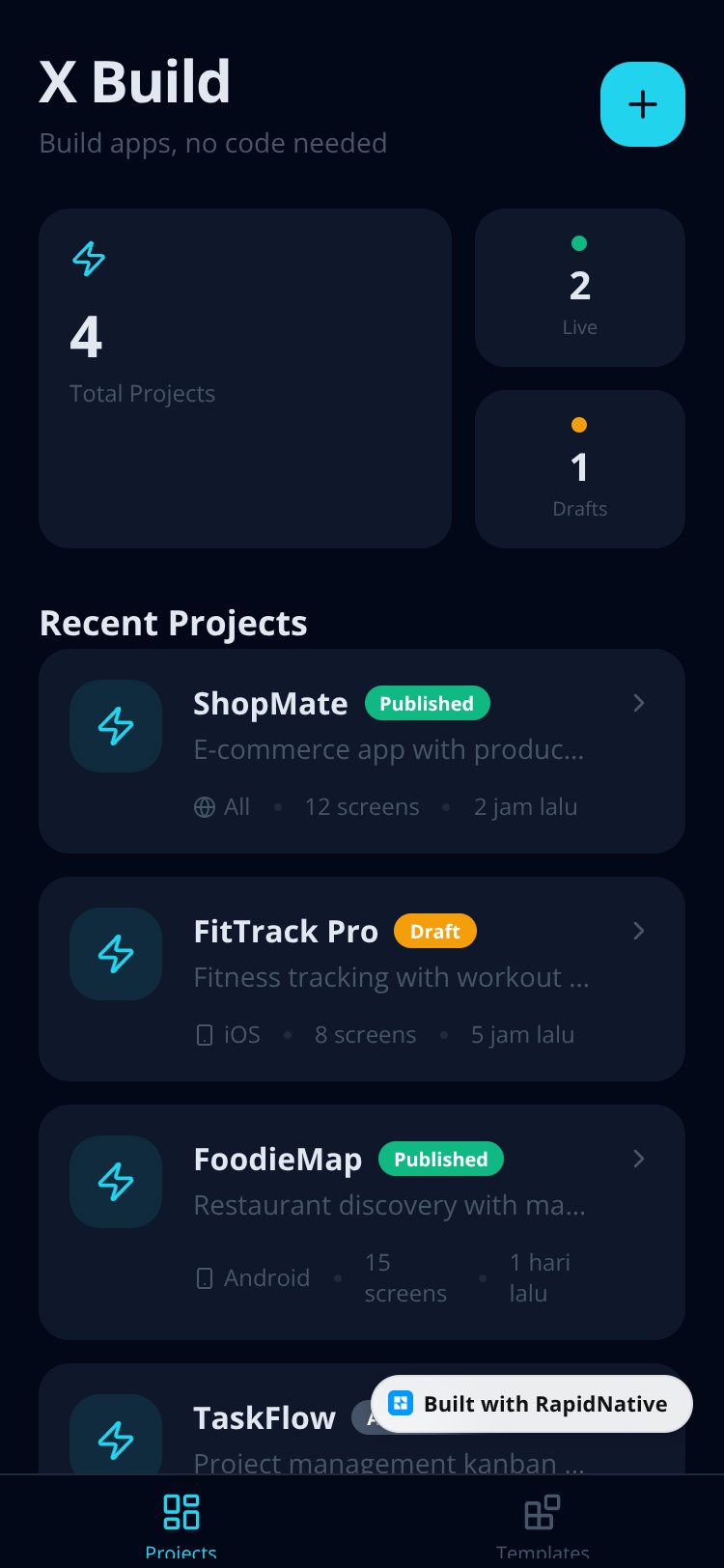 X Build screen 1