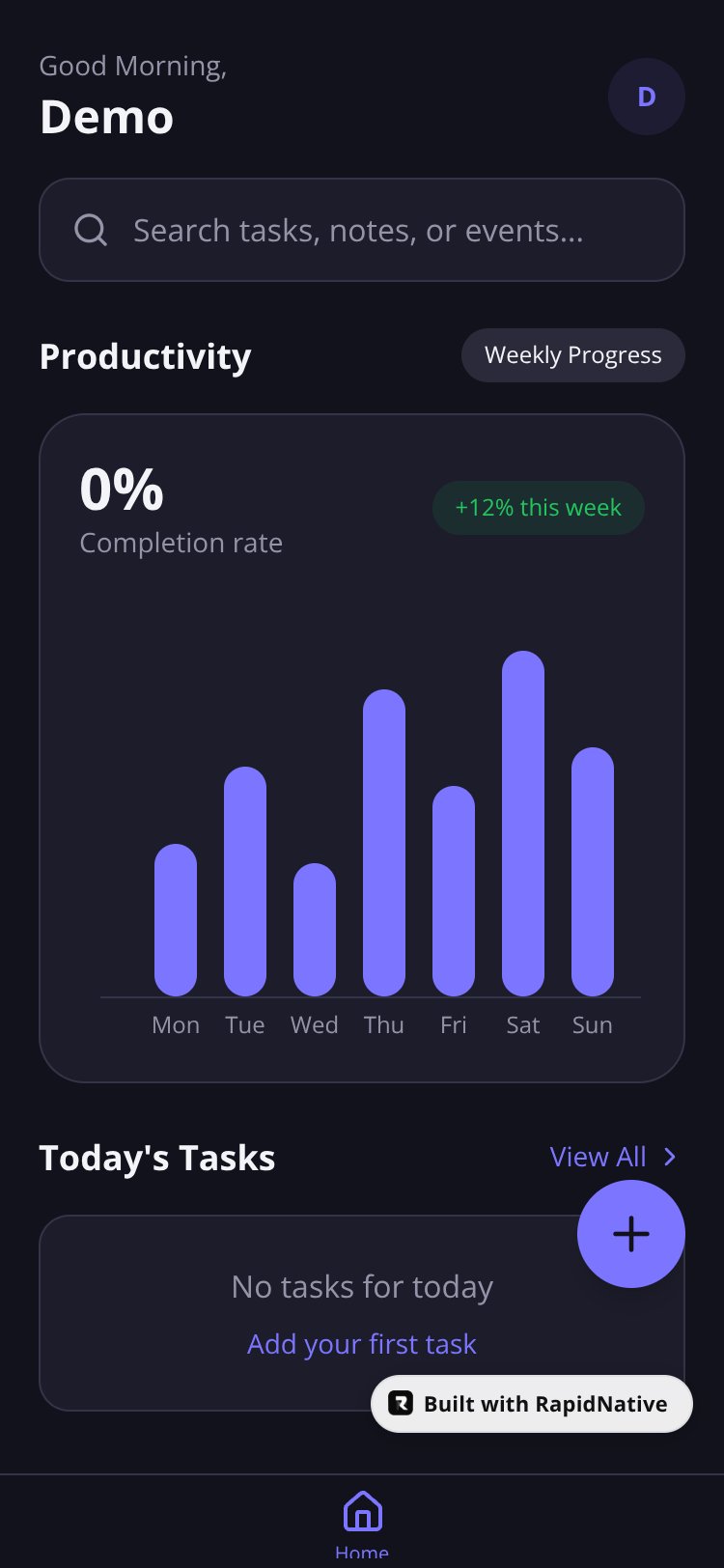 RapidNative App screen 1
