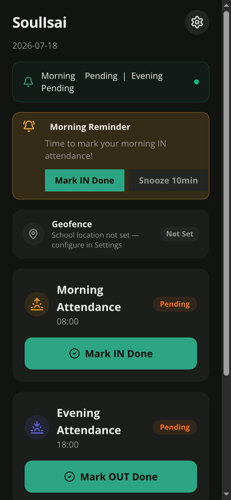 Attendance Reminder screen 1