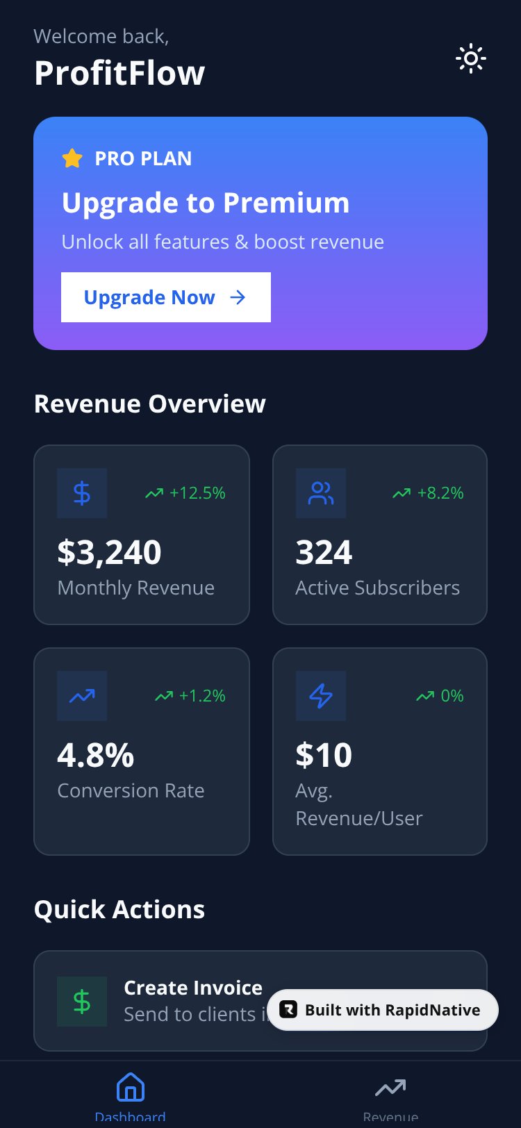 ProfitFlow screen 1