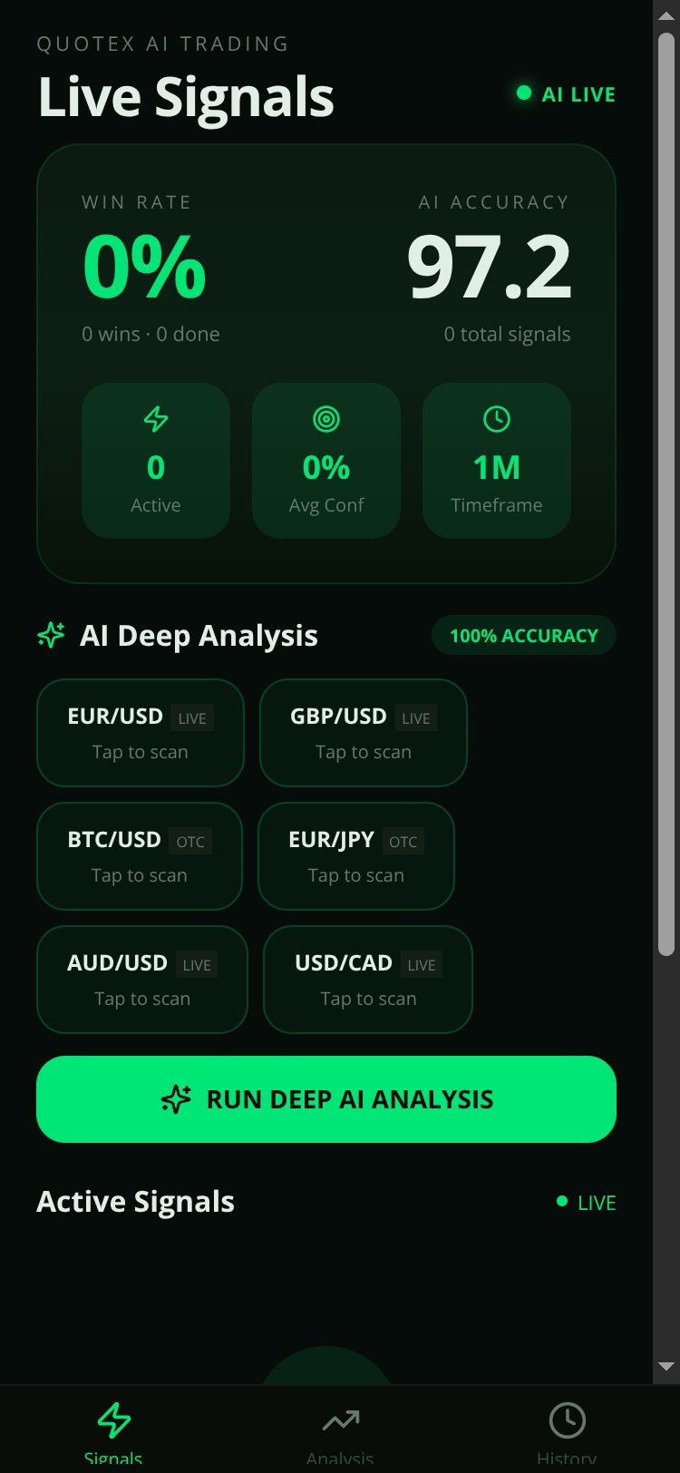 Quotex AI Signals screen 2