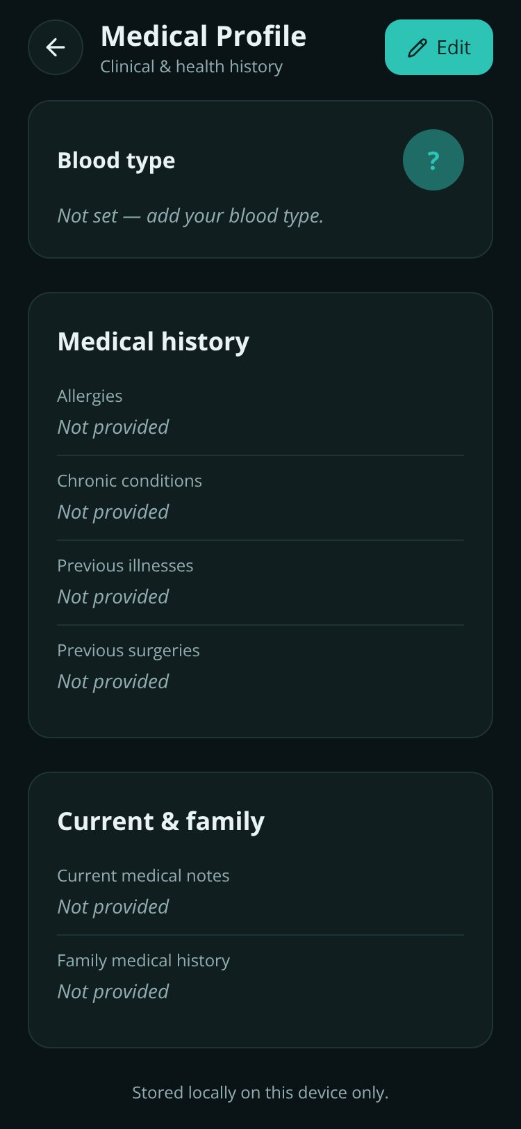 MediVault screen 2