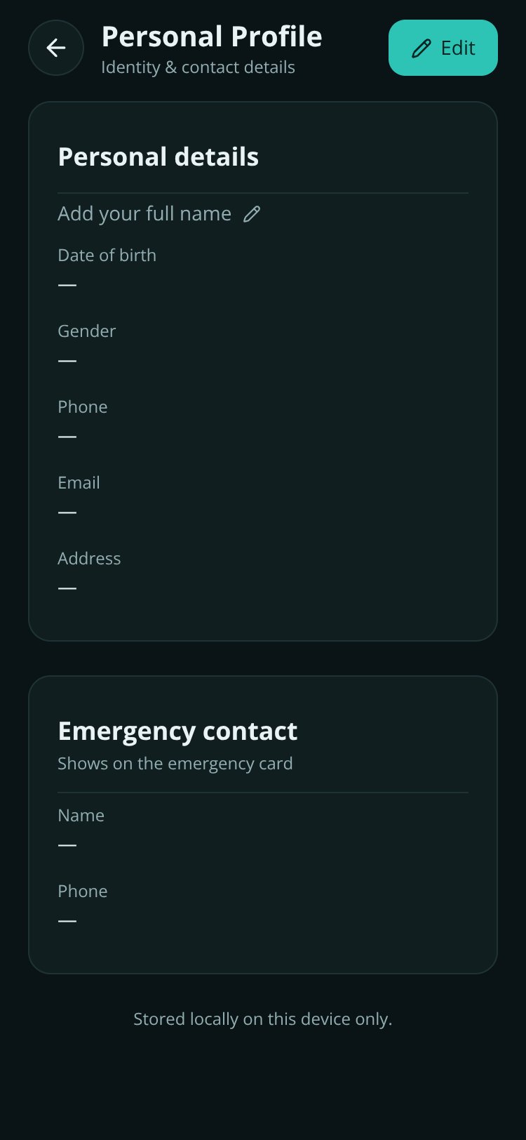 MediVault screen 3