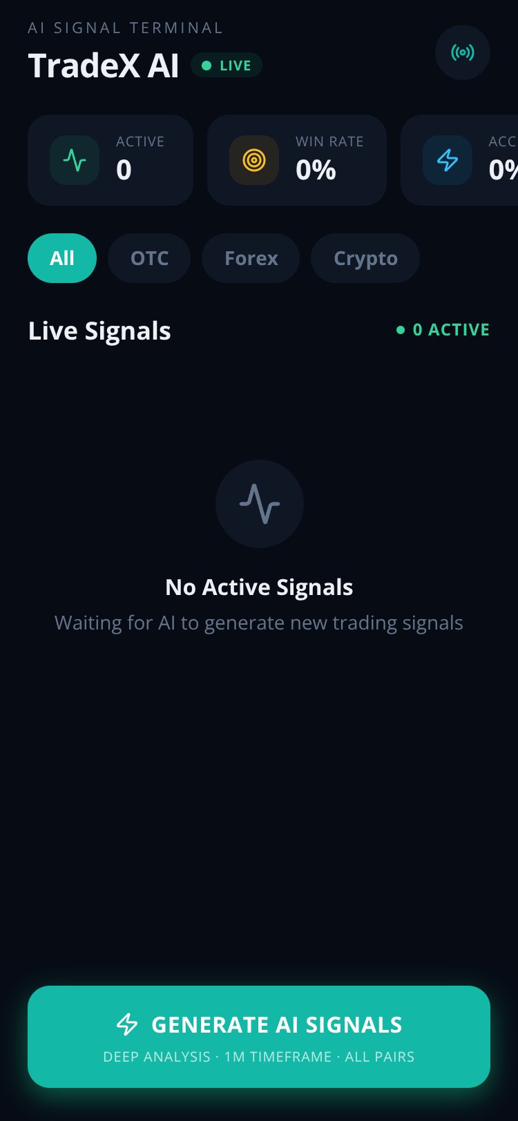 TradeX AI screen 1