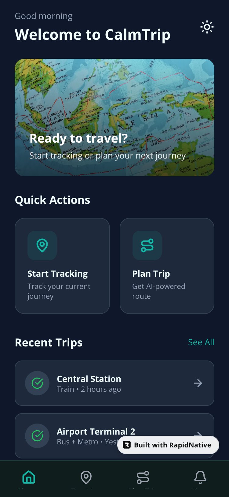 CalmTrip screen 2
