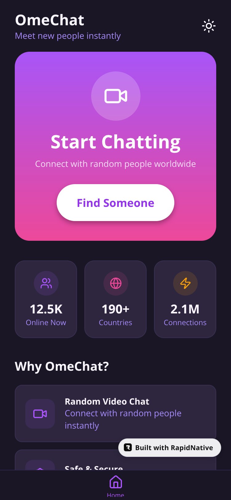 OmeChat screen 1