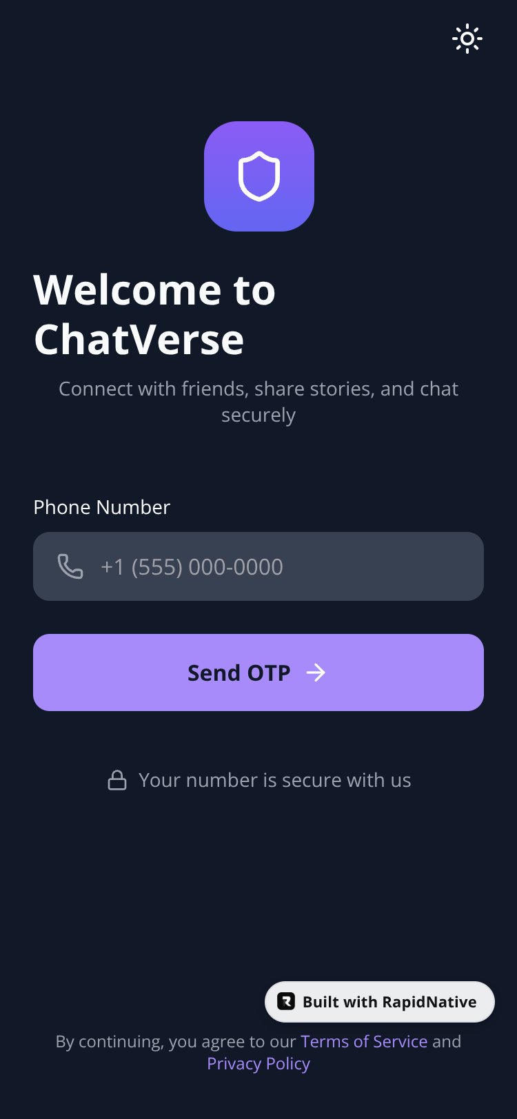 ChatVerse screen 1