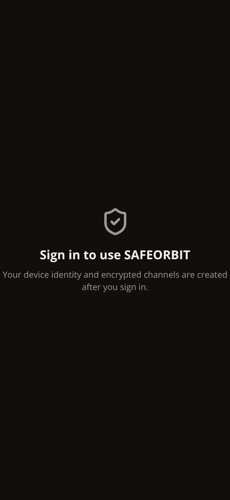 SAFEORBIT screen 1