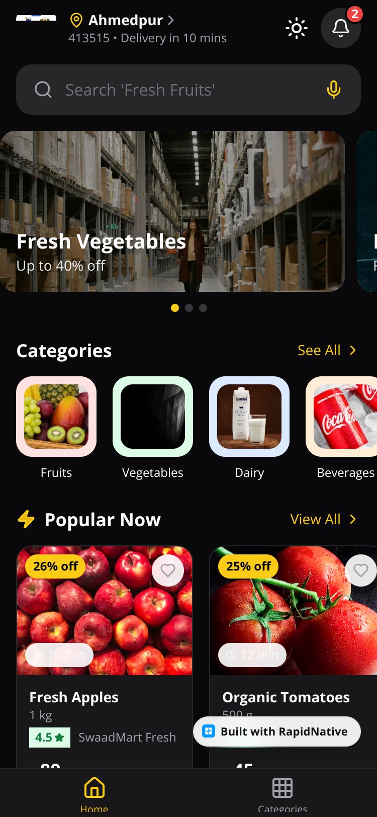 SwaadMart screen 2