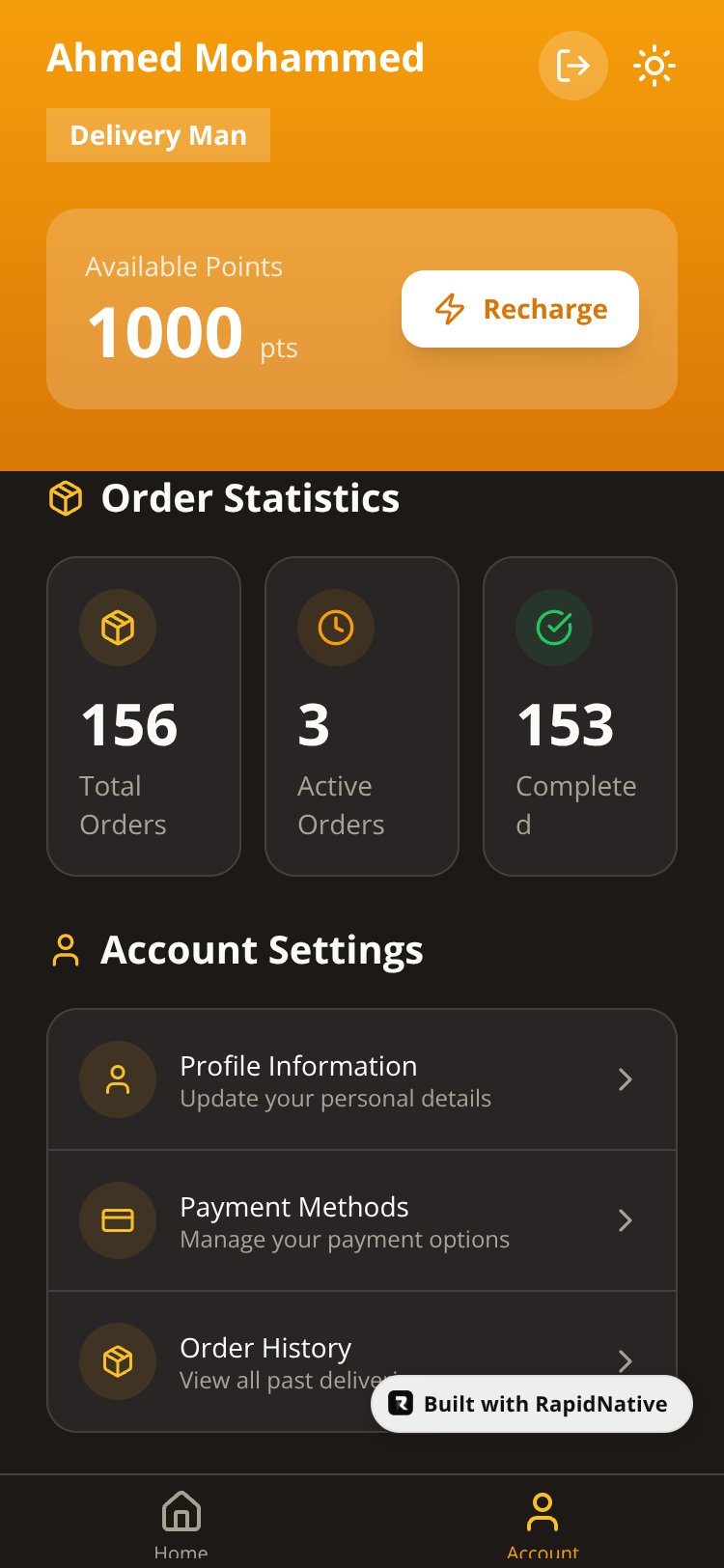Al-Salam Delivery Platform screen 2