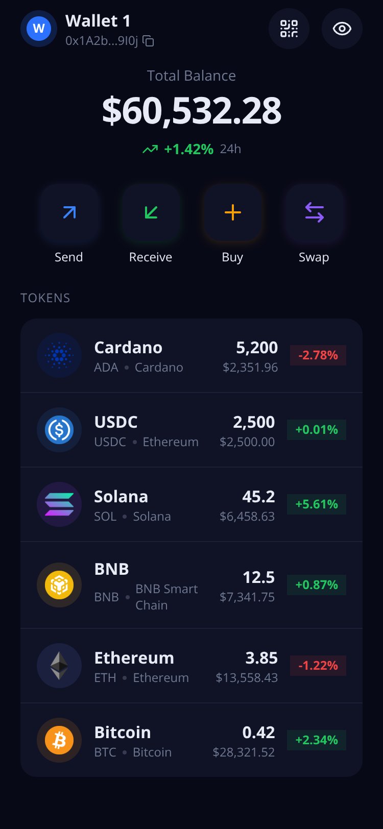 CryptoVault screen 1