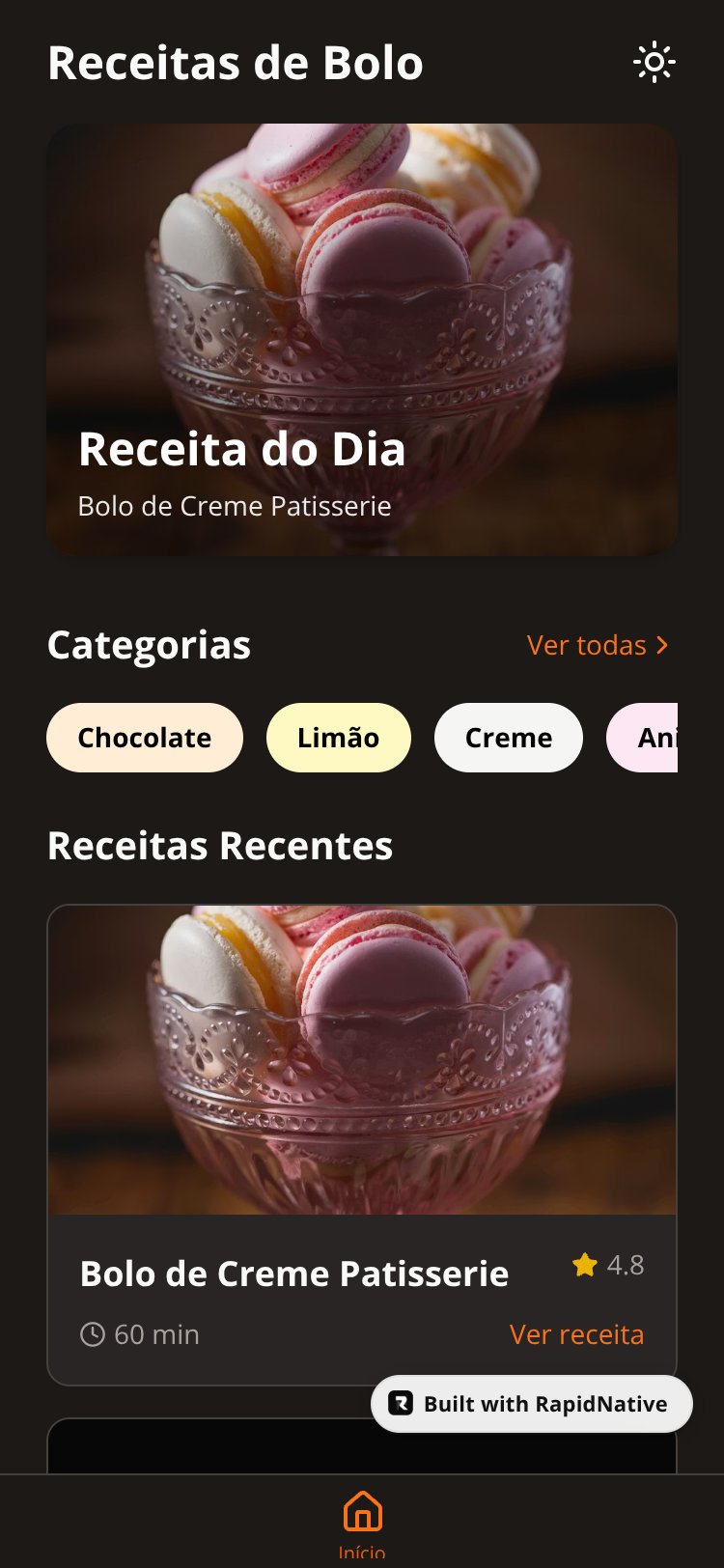 Receitas de Bolo Minimal screen 1